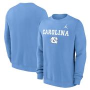 UNC Jordan Brand Primary Stack Club Fleece Crew